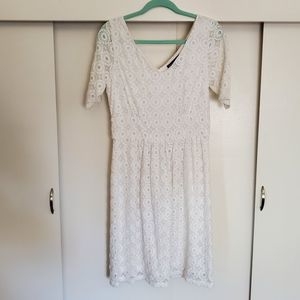 Banana Republic Mad Men White Lace Dress Size 10